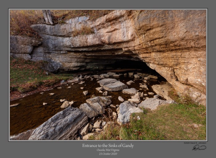 Gandy sinks cave west virginia entrance birds