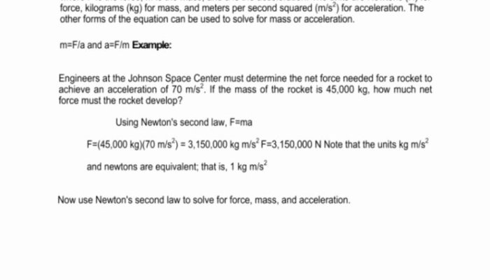 Newton's second law of motion problems worksheet