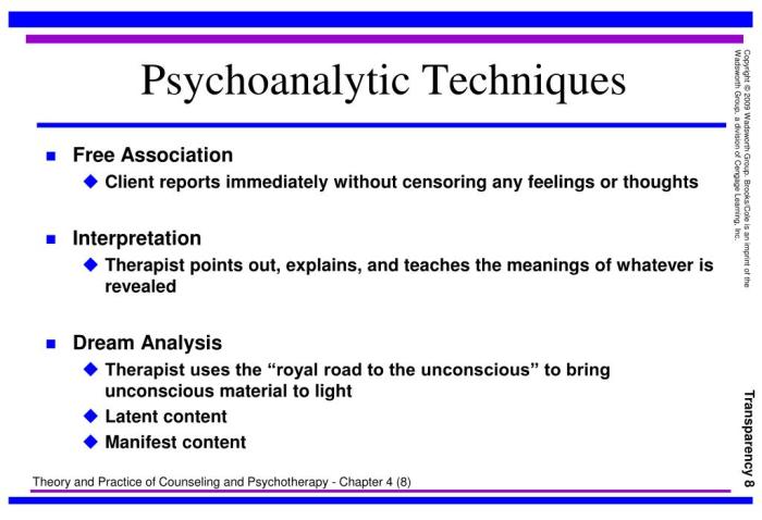 Psychoanalytic techniques are designed primarily to help patients